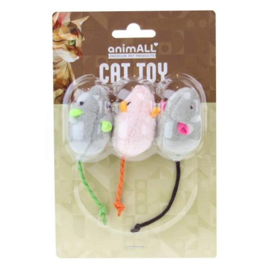 animALL kočičí hračka Myška s catnipem 3 ks 