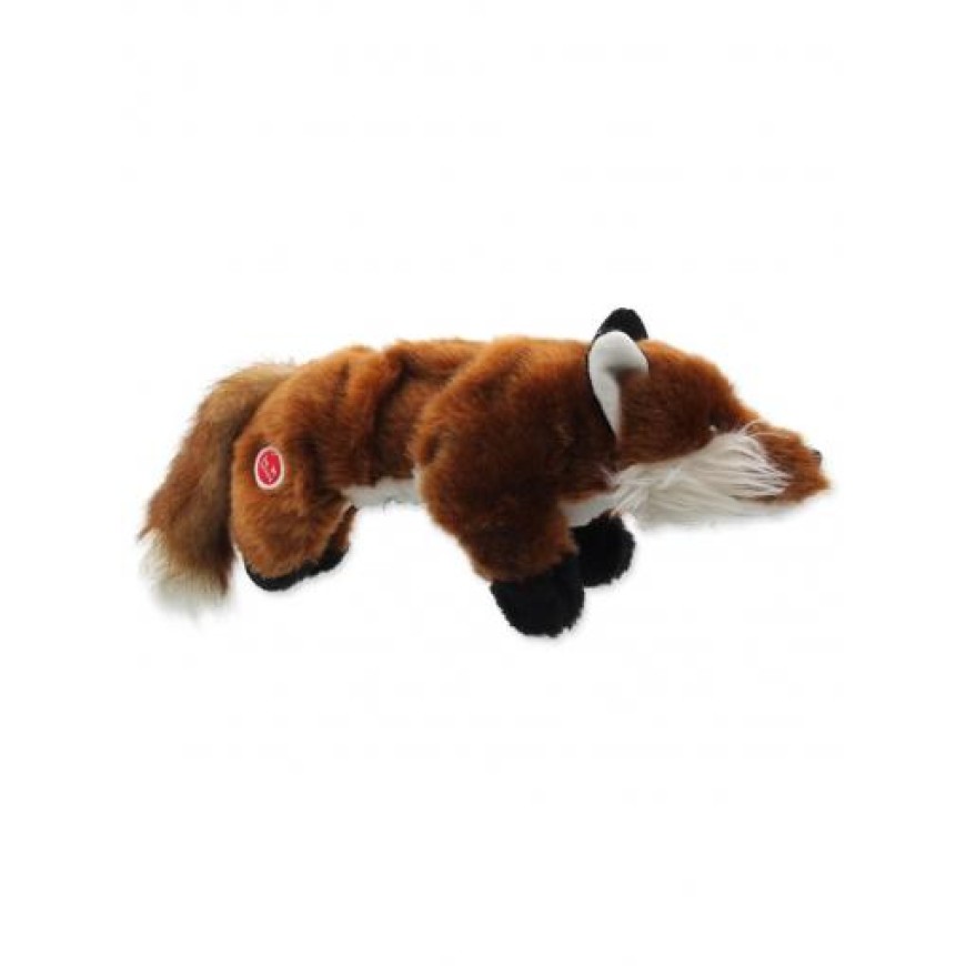 Dog Fantasy Hračka Skinneeez Plush pískací liška sedící,ležící 45cm