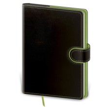 Linkovaný zápisník Flip L černo/zelený