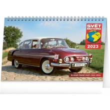 kalendář Svět motorů – slavné české vozy 2023, 23,1 × 14,5 cm PGS-31061