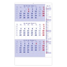 Slovenský trojmesačný kalendár modrý s poznámkami