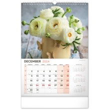 Nástenný kalendár Kvety 2024, 33 × 46 cm