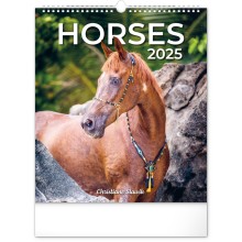 Nástěnný kalendář Koně 2025, 30 x 34 cm