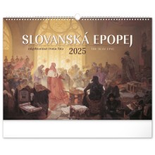 Nástěnný kalendář Slovanská epopej – Alfons Mucha 2025, 48 x 33 cm