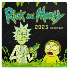 Poznámkový kalendář Rick a Morty 2025, 30 x 30 cm