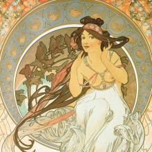 Poznámkový kalendář Alfons Mucha 2025, 30 x 30 cm