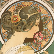 Poznámkový kalendář Alfons Mucha 2025, 30 x 30 cm