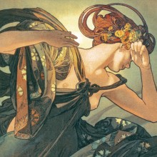 Poznámkový kalendář Alfons Mucha 2025, 30 x 30 cm