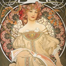 Poznámkový kalendář Alfons Mucha 2025, 30 x 30 cm