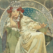 Poznámkový kalendář Alfons Mucha 2025, 30 x 30 cm