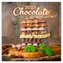 Poznámkový kalendář Čokoláda 2025, voňavý, 30 x 30 cm