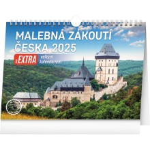 Stolní kalendář Malebná zákoutí Česka 2025 s extra velkým kalendáriem, 30 x 21 cm