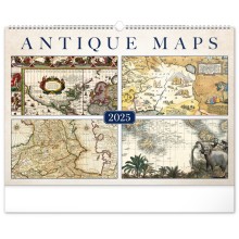 Nástěnný kalendář Staré mapy 2025, 48 x 33 cm