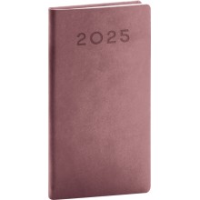 Kapesní diář Aprint Neo 2025, růžový, 9 x 15,5 cm