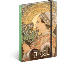 Notes Alfons Mucha – Bodlák, linkovaný, 13 x 21 cm