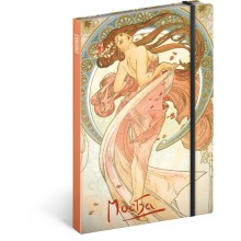 Notes Alfons Mucha – Tanec, linkovaný, 13 x 21 cm