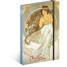 Notes Alfons Mucha – Hudba, linkovaný, 13 x 21 cm