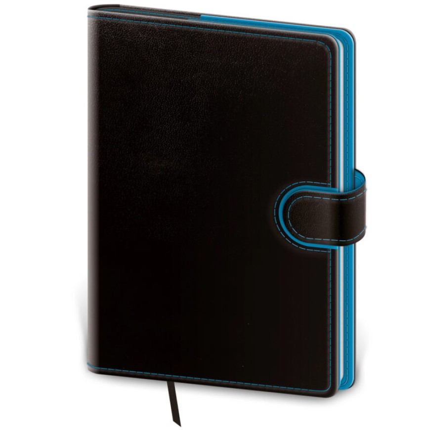 Linkovaný zápisník Flip M černo/modrý