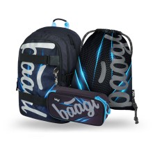 BAAGL 3 SET Skate Bluelight: batoh, penál, sáček