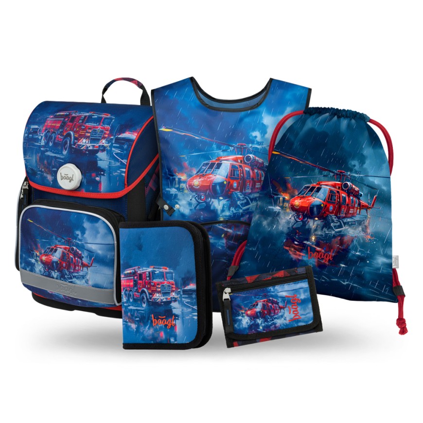 BAAGL SET 5 Ergo Záchranáři: aktovka, penál, sáček, zástěra, peněženka BAAGL SET 5 Ergo Záchranáři: aktovka, penál, sáček, zástěra, peněženka