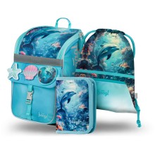 BAAGL SET 3 Zippy Delfín: aktovka, penál, sáček