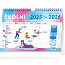 NOTIQUE Školní plánovací kalendář s háčkem 2026, 30 x 21 cm NOTIQUE Školní plánovací kalendář s háčkem 2026, 30 x 21 cm