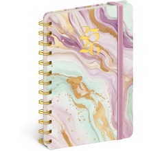 NOTIQUE Spirálový 18měsíční diář Petito – Růžový mramor 2025/2026, 13 x 18 cm NOTIQUE Spirálový 18měsíční diář Petito – Růžový mramor 2025/2026, 13 x 18 cm