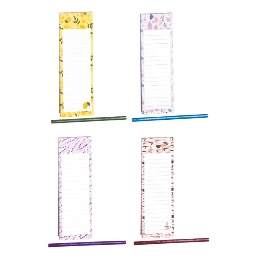 Magnetický blok s tužkou 7,5 x 24 cm mix