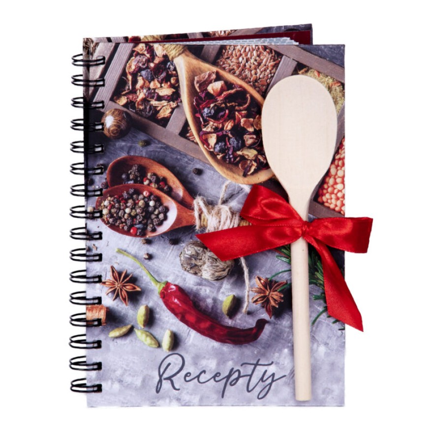 Kniha na recepty s vařečkou A5 spirála Spice