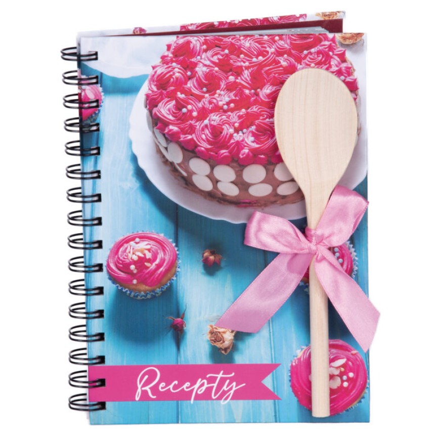 Kniha na recepty s vařečkou A5 spirála Cake