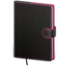 Tečkovaný zápisník Flip L antracit/magenta (čtverečkovaný)