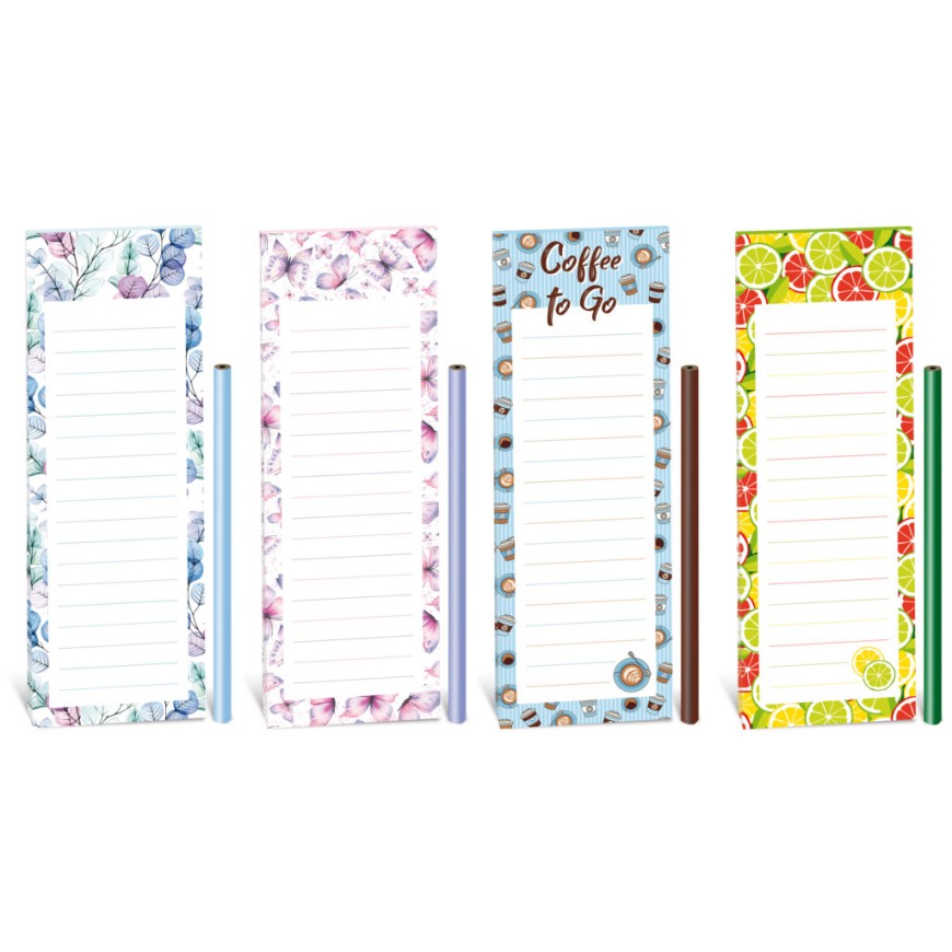 Magnetický blok s tužkou 7,5 x 24 cm mix 2