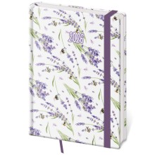 Denní diář A5 Vario Lavender s gumičkou