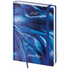 Týdenní diář A5 Vario Matragi Blue s gumičkou