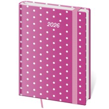 Denní diář B6 Vario Pink s gumičkou