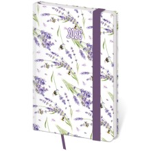 Kapesní diář Vario Lavender s gumičkou