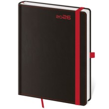 Denní diář A5 Black Red s poutkem
