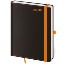 Týdenní diář A5 Black Orange s poutkem