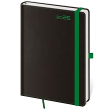 Týdenní diář B6 Black Green s poutkem