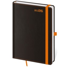 Týdenní diář B6 Black Orange s poutkem