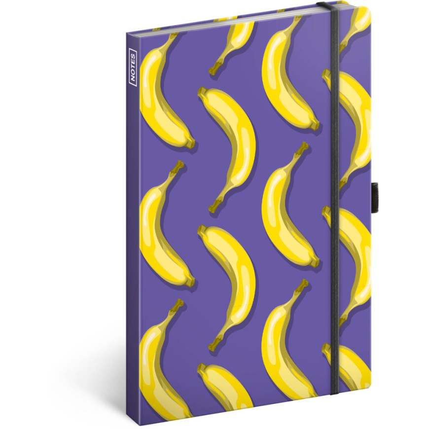 NOTIQUE Notes Banány, linkovaný, 13 x 21 cm
