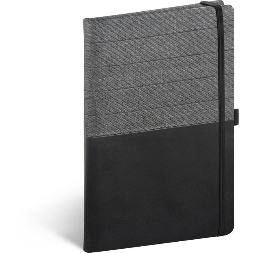 NOTIQUE Notes Skiver černošedý, linkovaný, 13 x 21 cm