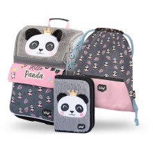 BAAGL 3 SET Zippy Panda: aktovka, penál, sáček