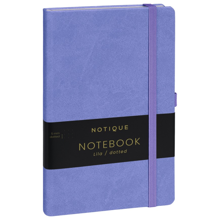 NOTIQUE Notes Lila, tečkovaný, 13 x 21 cm
