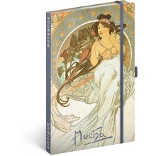 NOTIQUE Notes Alfons Mucha – Hudba, linkovaný, 13 x 21 cm NOTIQUE Notes Alfons Mucha – Hudba, linkovaný, 13 x 21 cm