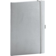NOTIQUE Notes Balacron, stříbrný, tečkovaný, 15 x 21 cm NOTIQUE Notes Balacron, stříbrný, tečkovaný, 15 x 21 cm
