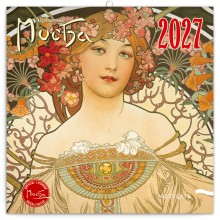NOTIQUE Poznámkový kalendář Alfons Mucha 2027, 30 x 30 cm NOTIQUE Poznámkový kalendář Alfons Mucha 2027, 30 x 30 cm