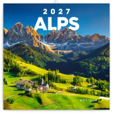 NOTIQUE Poznámkový kalendář Alpy 2027, 30 x 30 cm NOTIQUE Poznámkový kalendář Alpy 2027, 30 x 30 cm