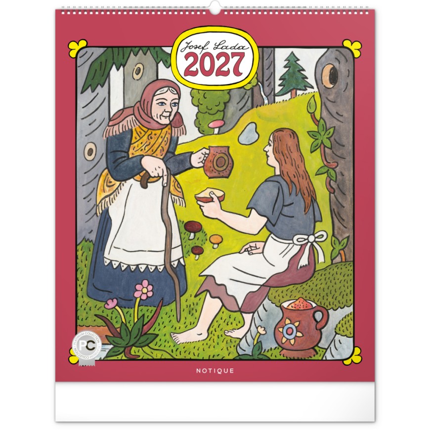 NOTIQUE Nástěnný kalendář Josef Lada 2027, 48 x 56 cm