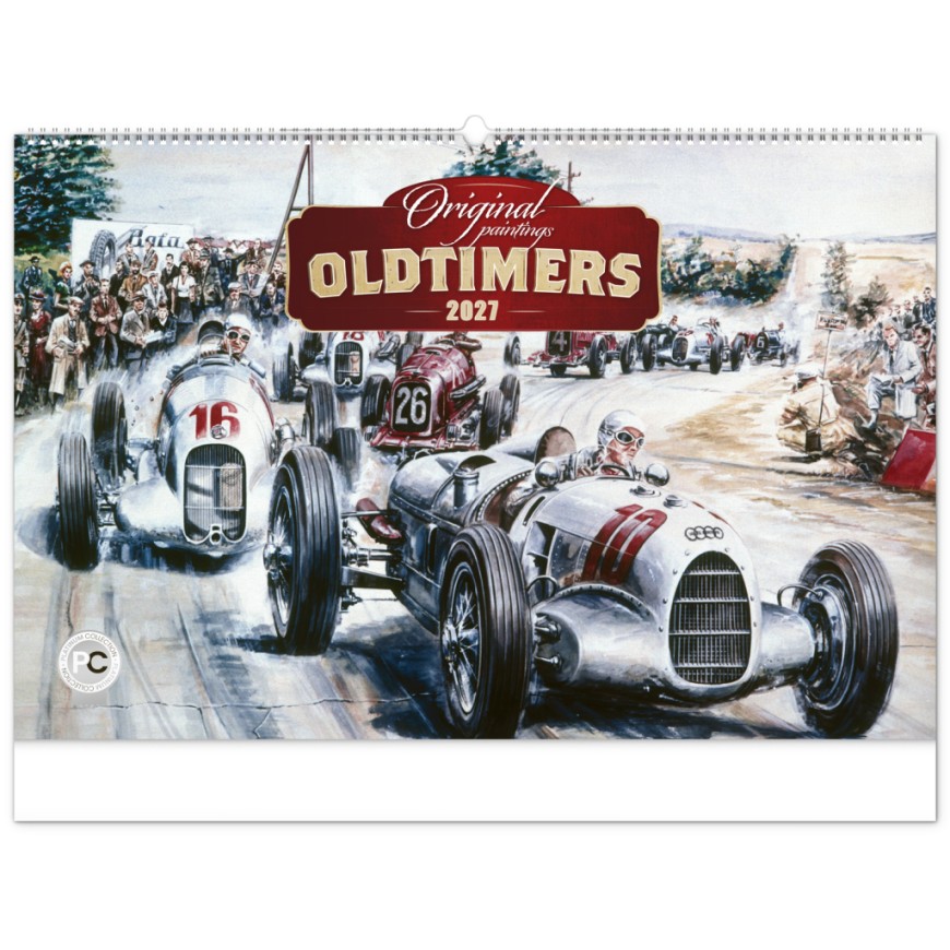 NOTIQUE Nástěnný kalendář Oldtimers – Václav Zapadlík 2027, 64 x 42 cm